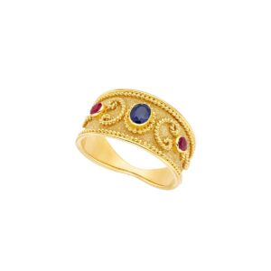 GOLD K18 WITH RUBY, SAPPHIRE & EMERALD